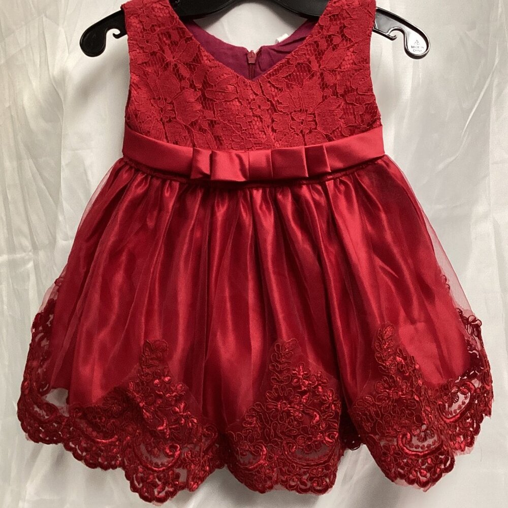 Jupe 'Elle Grace Wine Red Dress 6 Months (Previously Owned- Like New Condition)